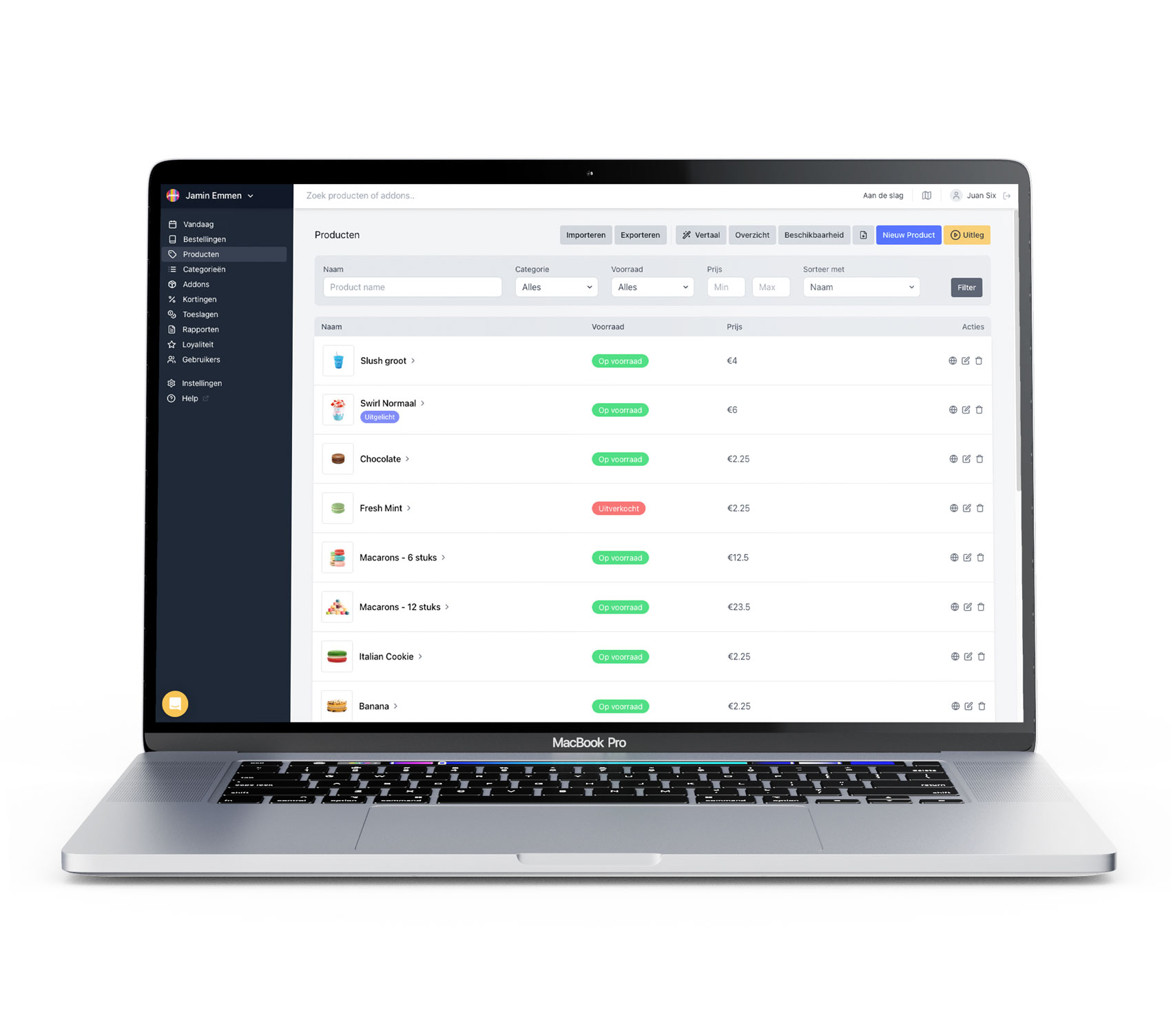 View Onesix dashboard via your laptop.