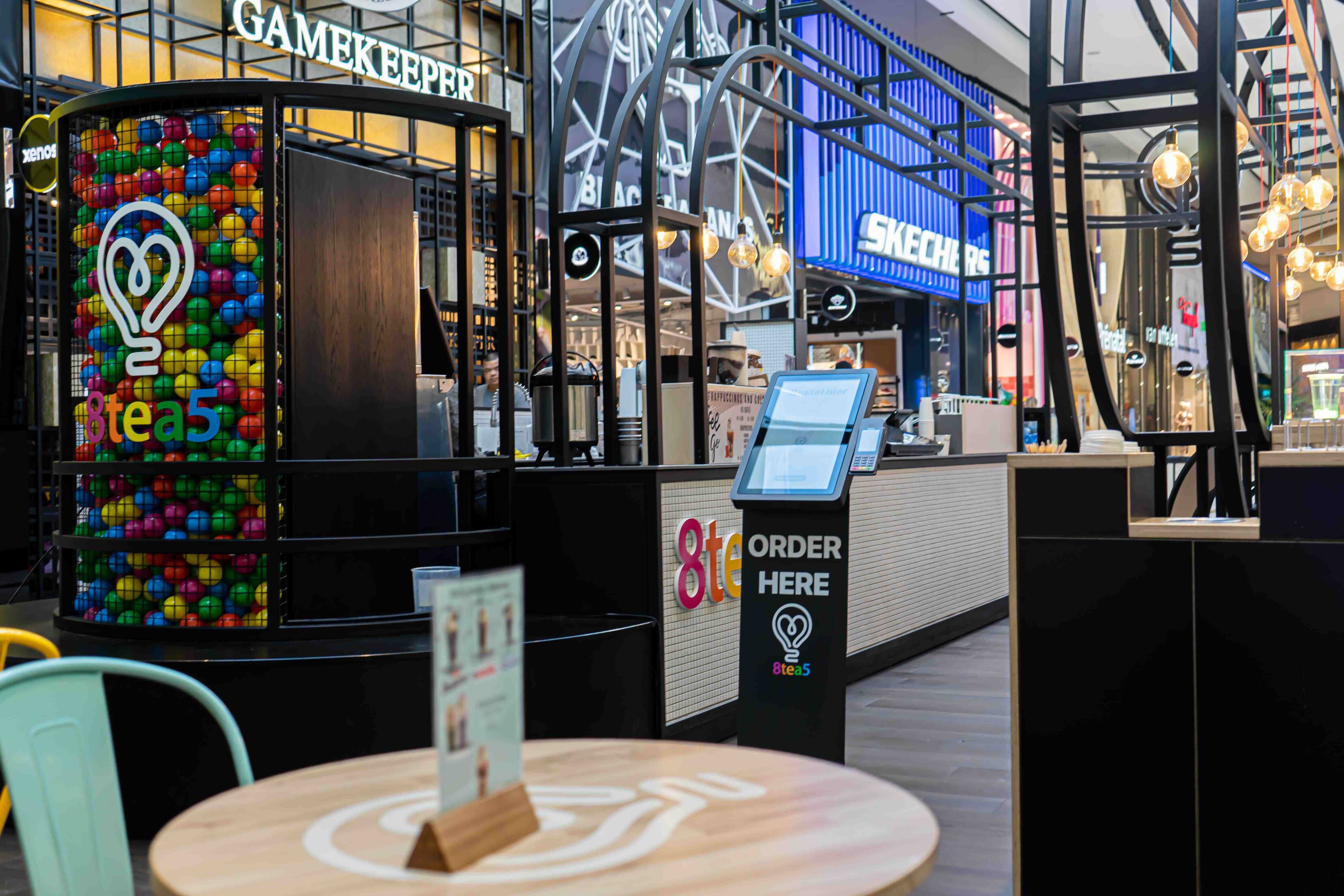 Photo of a self-order kiosk in a hospitality venue.