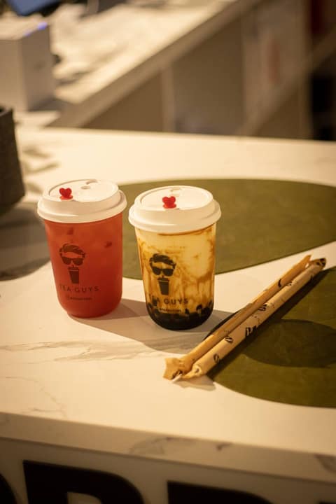 Two bubble tea orders from The Tea Guys, ordered via Onesix